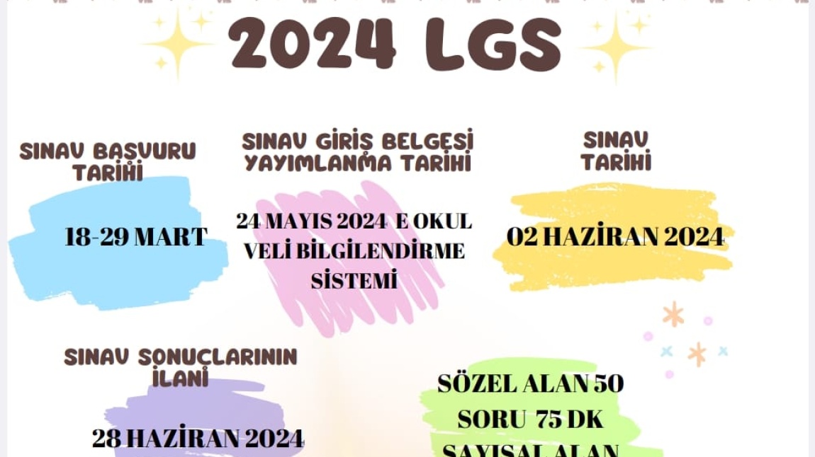 2024 LGS başvuruları isteğe bağlı olarak 18-29 Mart tarihleri arasında yapılacaktır.